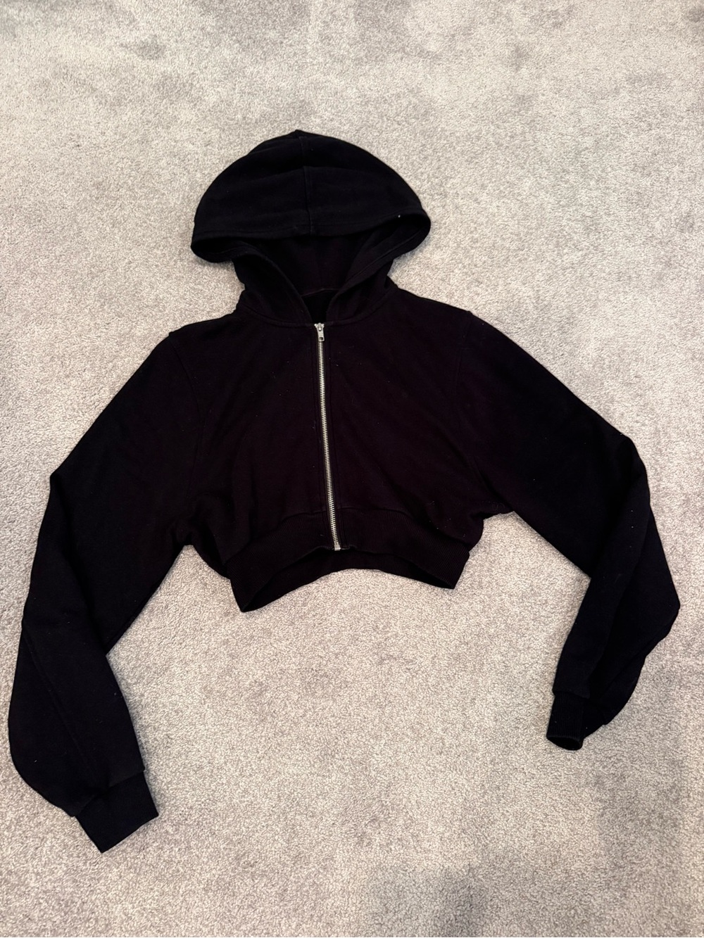 Alo sweet escape cropped black zip up hoodie